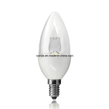 Shell de cristal LED C37 Candle Bulb con función Dimmable